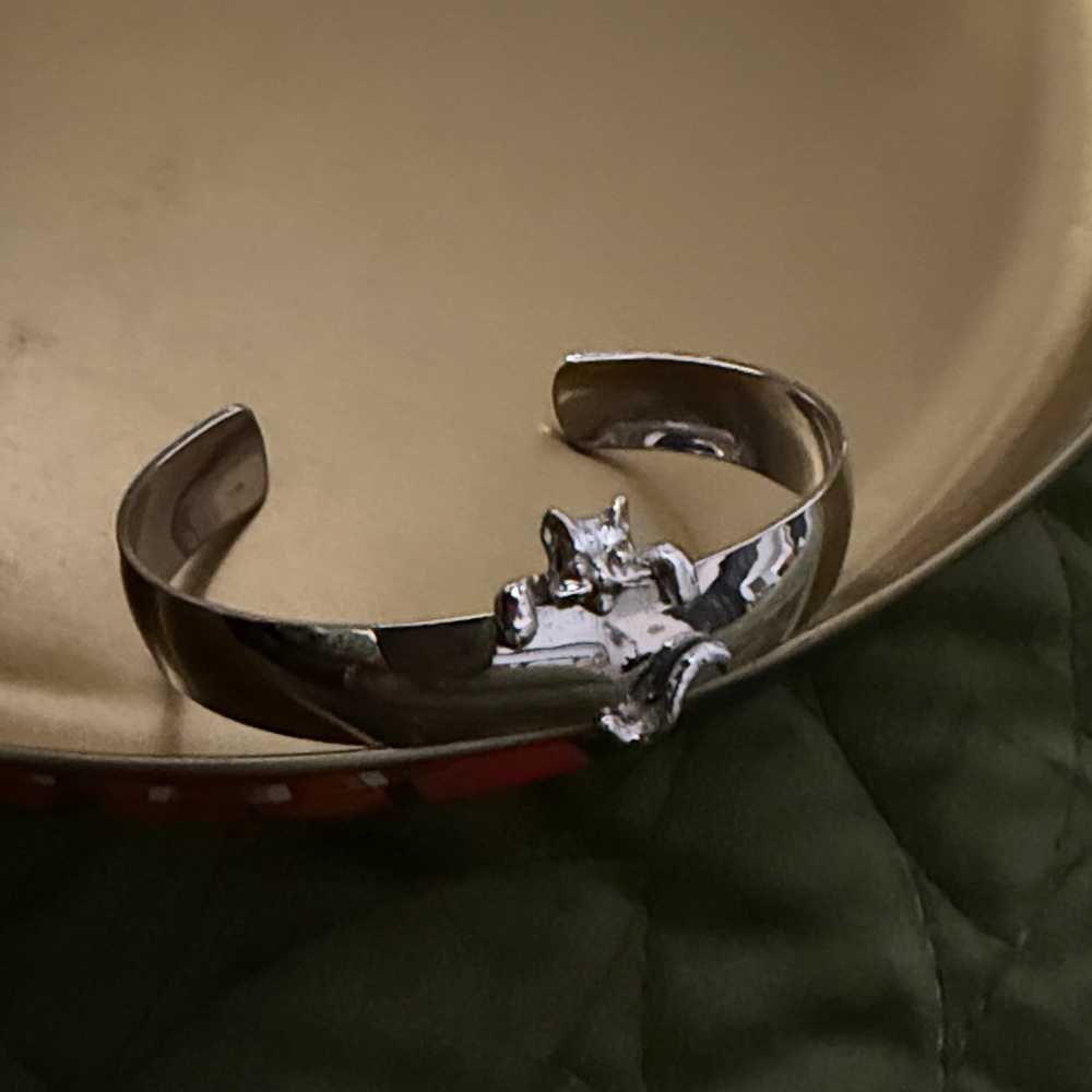 Silver Coventry Cat Cuff Bracelet